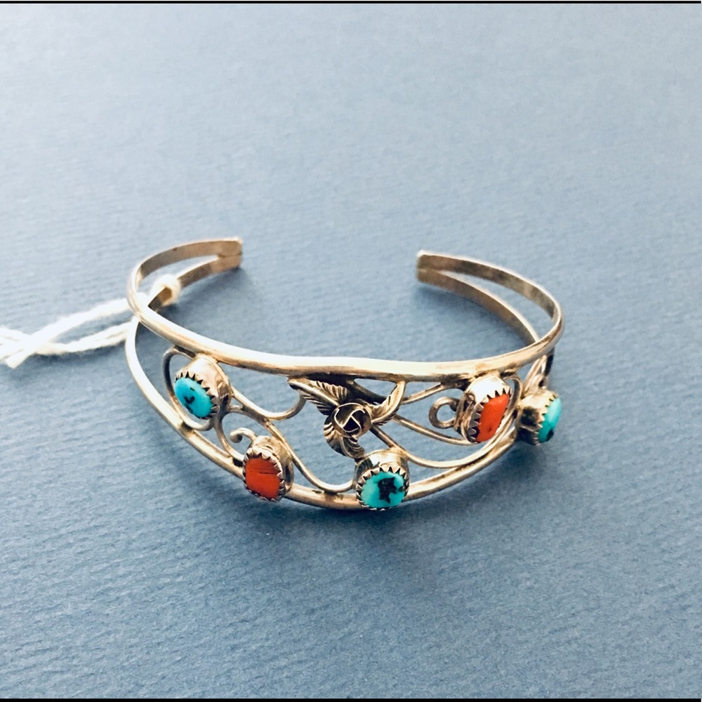 Cuff bracelet sterling silver boho - Picture 1 of 3
